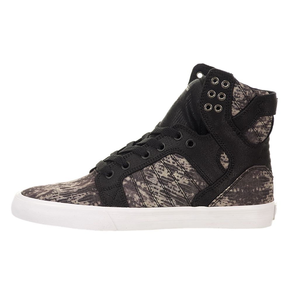 Baskets Montantes Supra SkyTop Noir Grise Snake/Black-White Femme | PYD-83139463